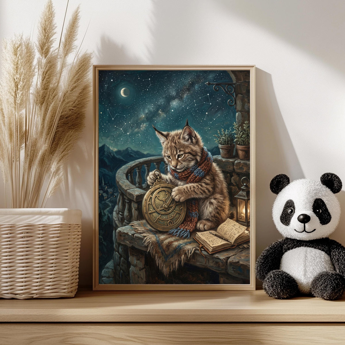 Luchs mit Buch Poster – Produktansicht 2