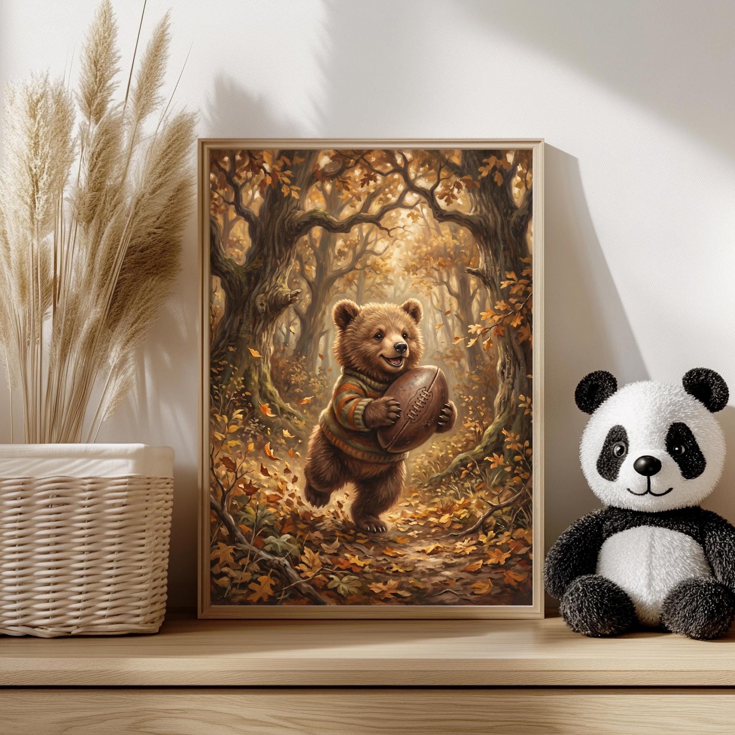 Football Bär Poster Kinderzimmer Wandbild