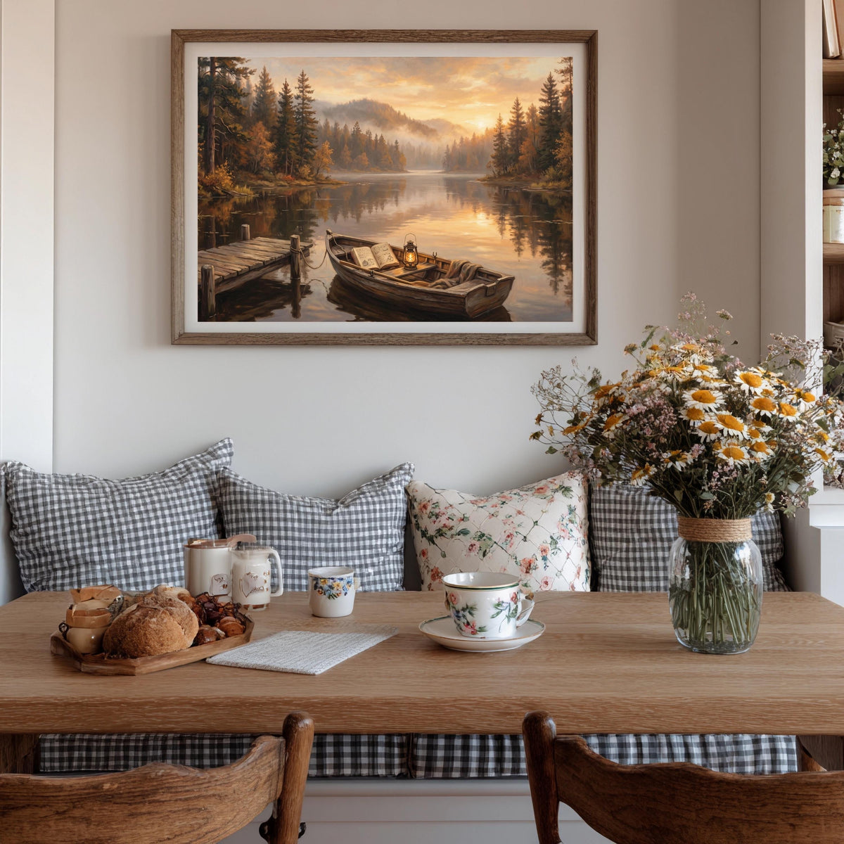 Ruderboot am Waldsee Poster – Produktansicht 2