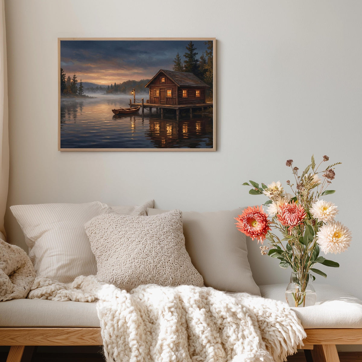 Hütte am See Waldsee Poster – Produktansicht 4
