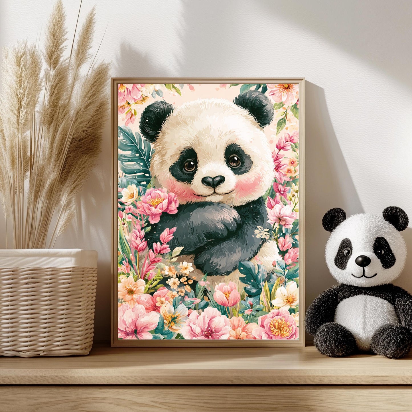 Tierbaby Poster Blumen Kinderzimmer Wählbar