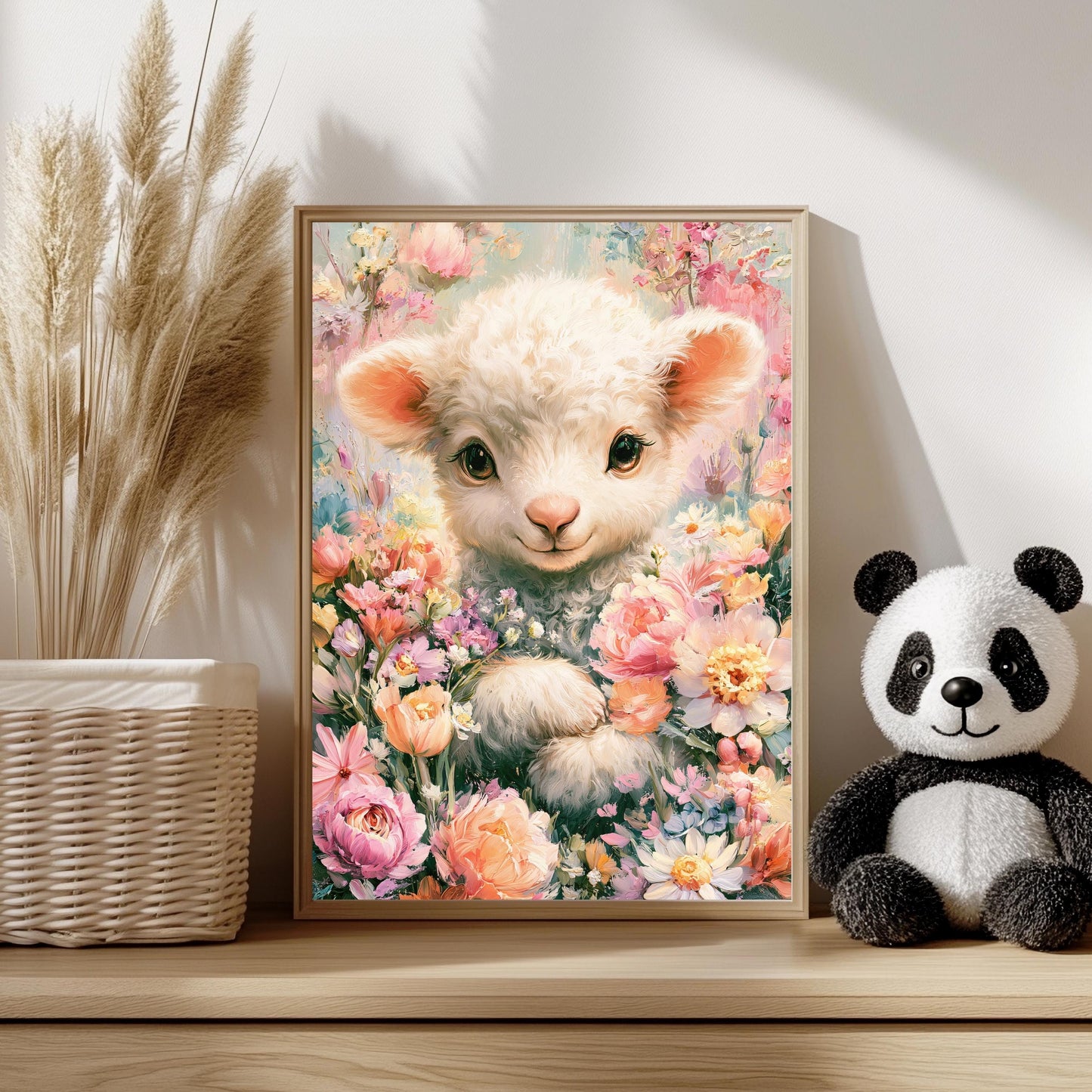 Tierbaby Poster Blumen Kinderzimmer Wählbar