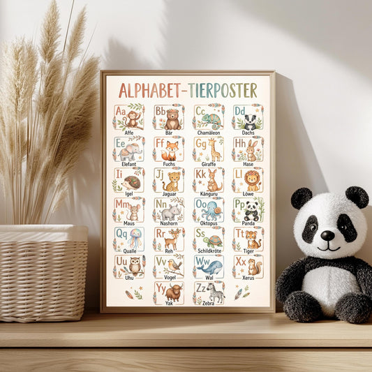 ABC Poster Tiere Kinderzimmer