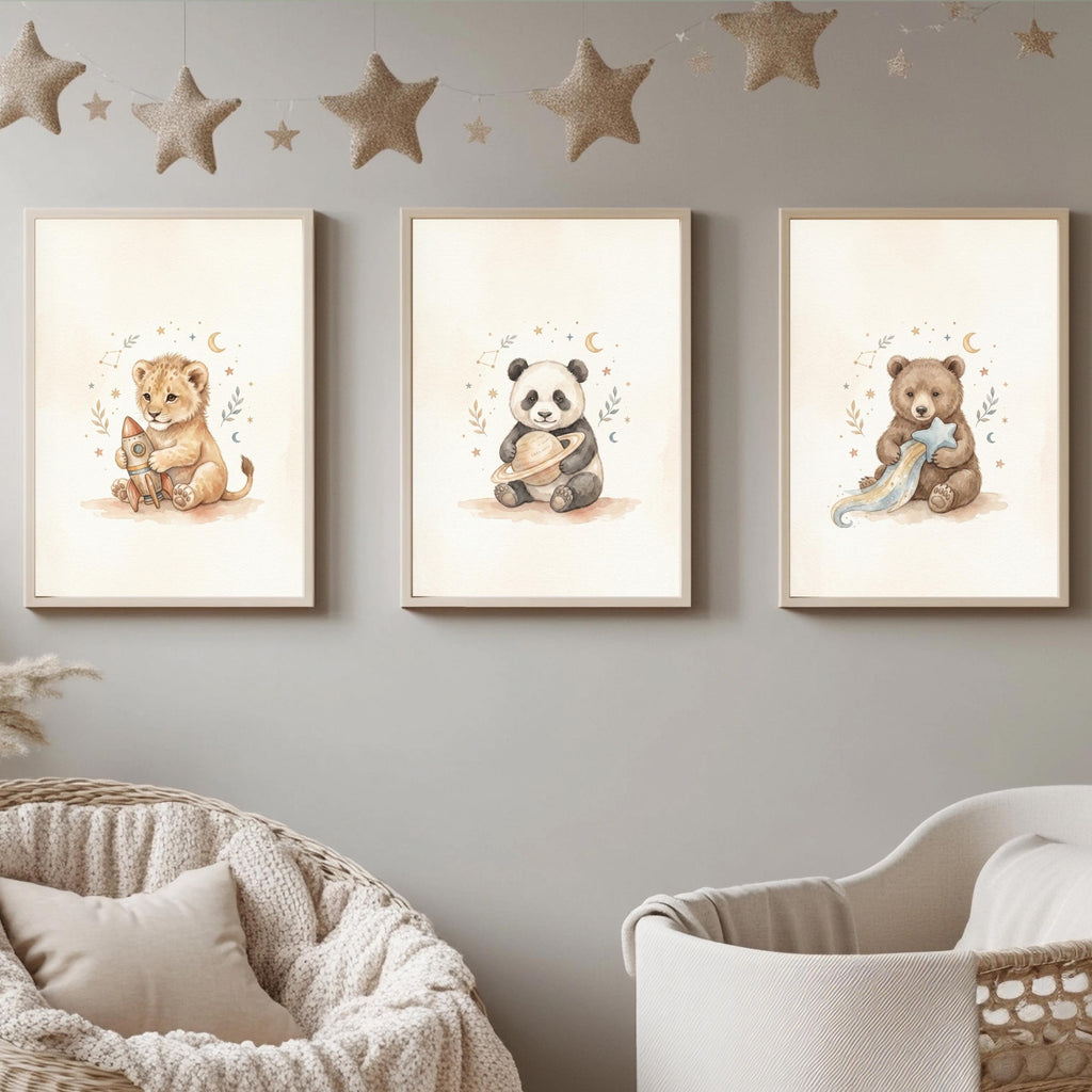 3er Weltraum Tierposter Poster Set – Produktansicht 2