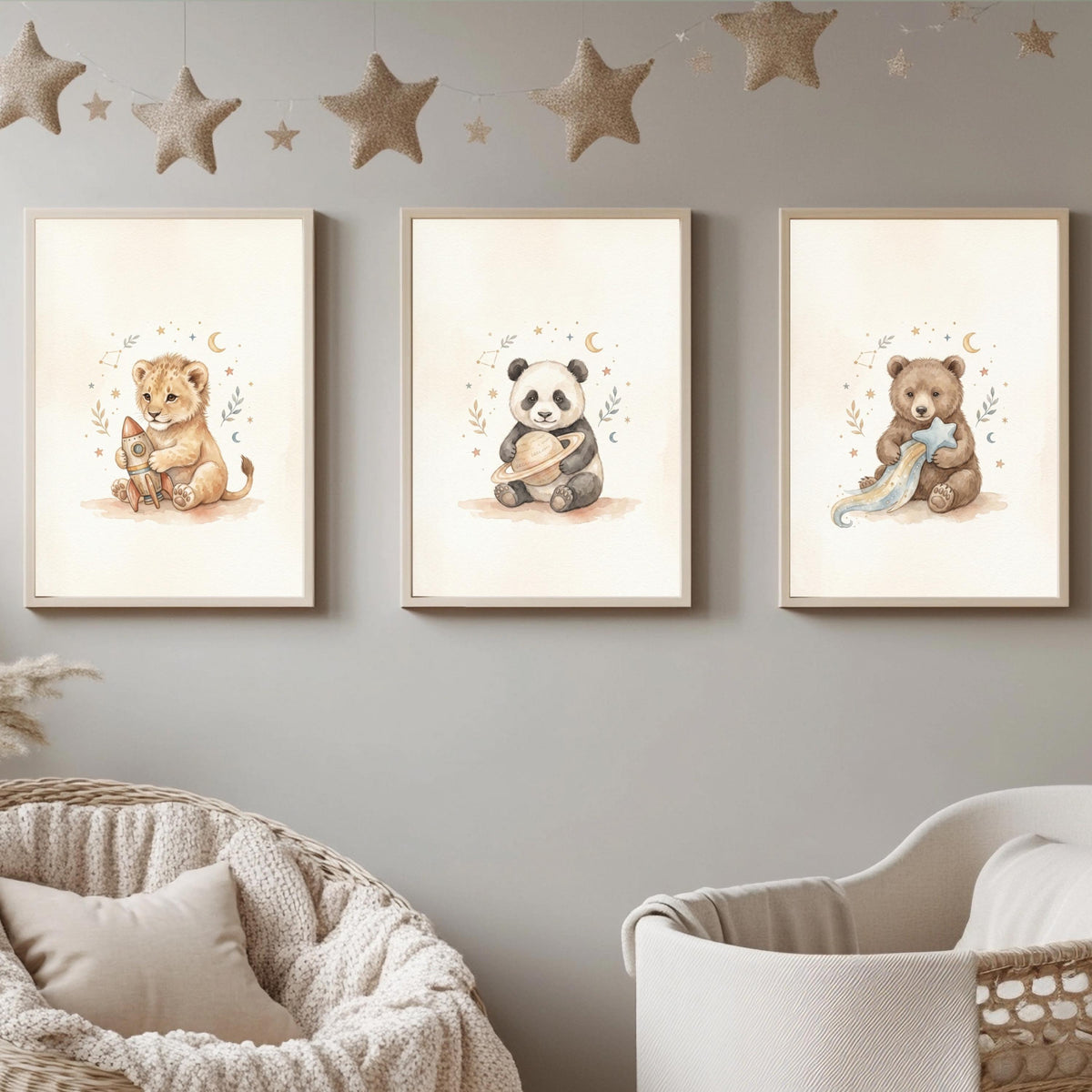 3er Weltraum Tierposter Poster Set – Produktansicht 2