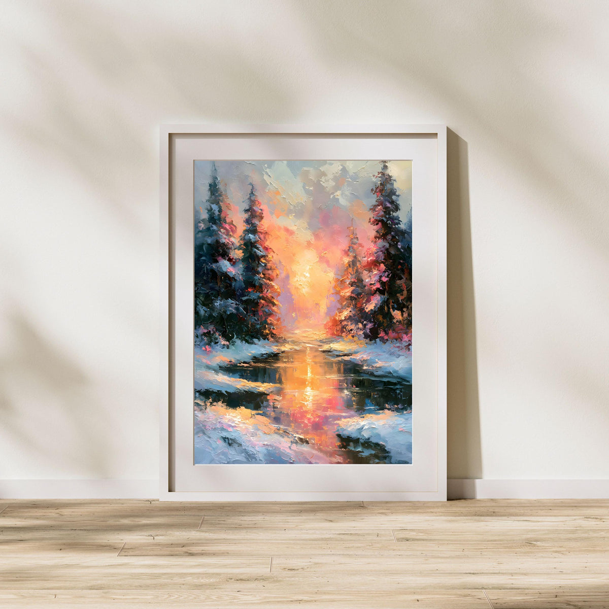 Winterwald Sonnenuntergang Poster – Produktansicht 2
