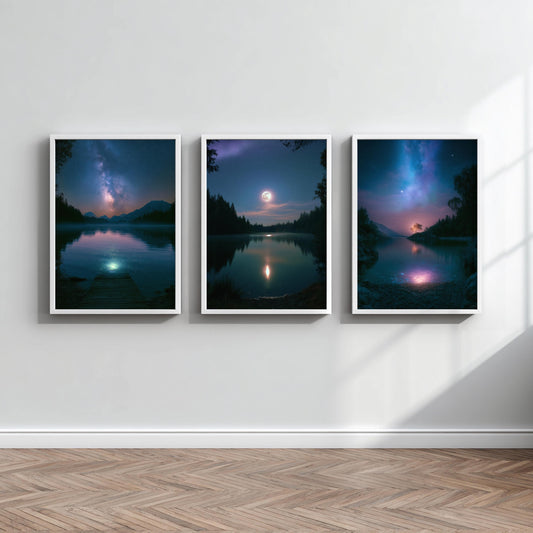 Sternenhimmel Mond Poster Set Kinderzimmer