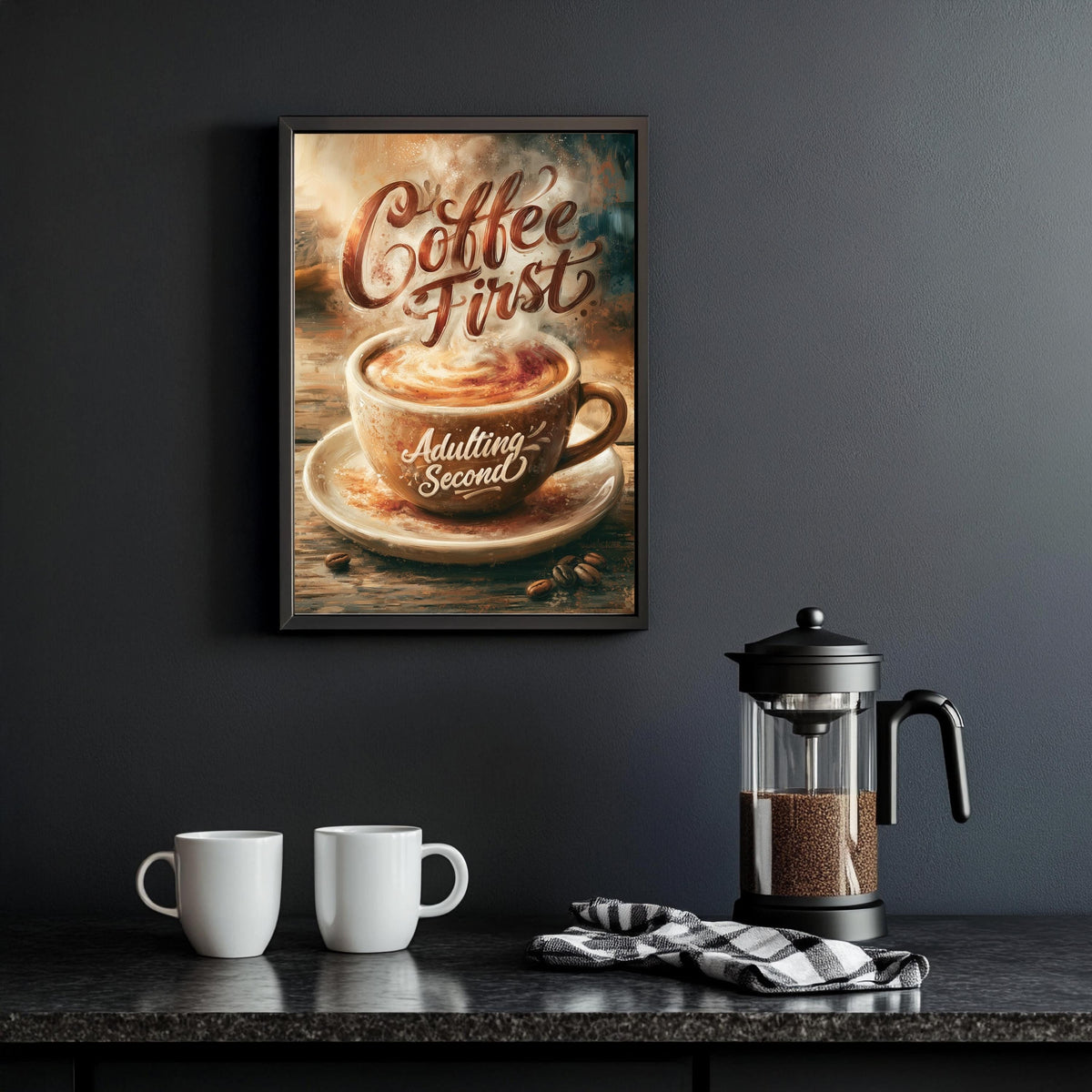 Coffee First Adulting Kaffee Poster – Produktansicht 3