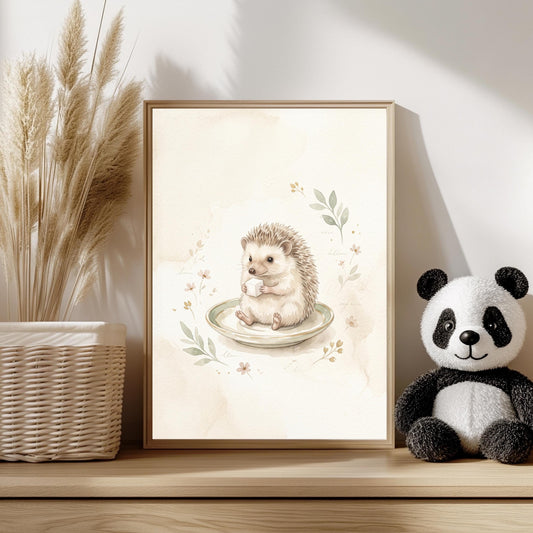 Tee Tiere Poster Set Aquarell Kinderzimmer