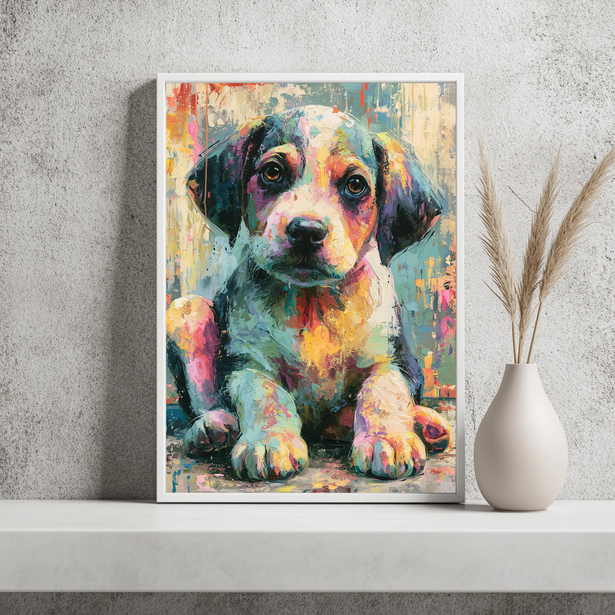 Welpe Pastell Bunt Poster – Produktansicht 2