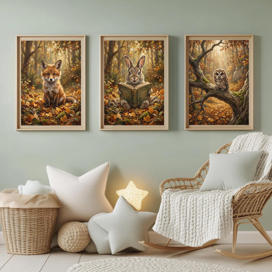 Waldtiere Kinderzimmer Poster Set Fuchs