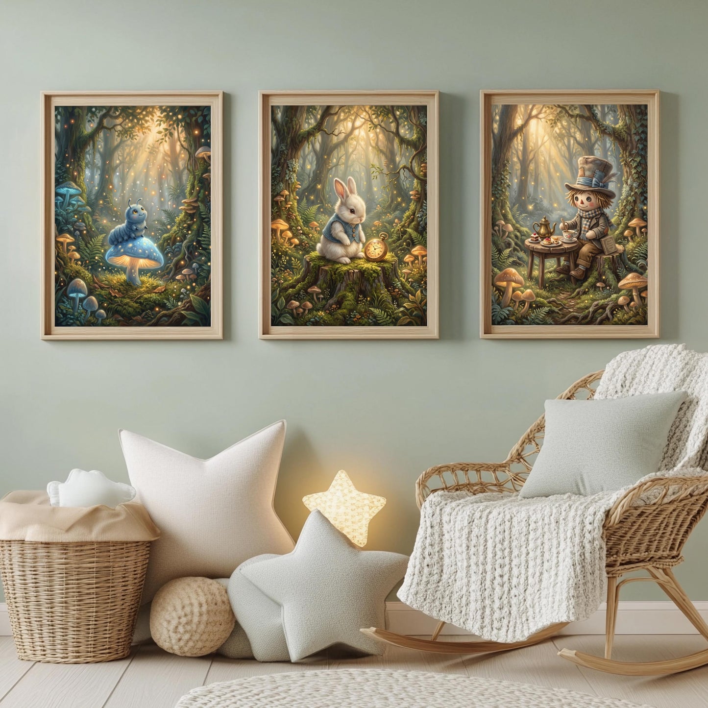 3er Poster Set Kinderzimmer Märchenwald