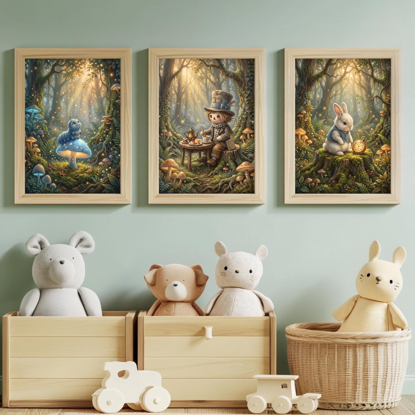3er Poster Set Kinderzimmer Märchenwald
