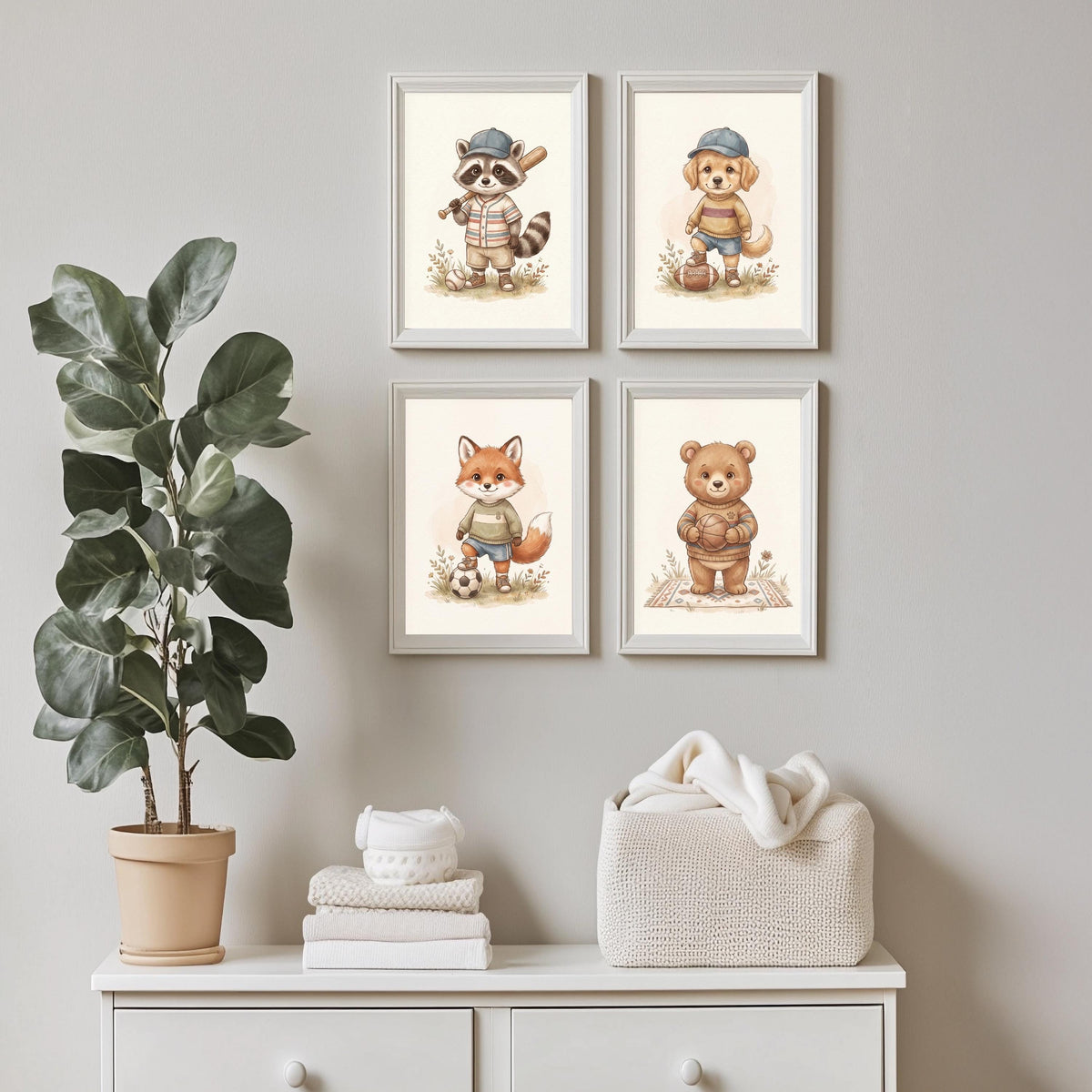 4er Sport Tiere Poster Set – Produktansicht 2
