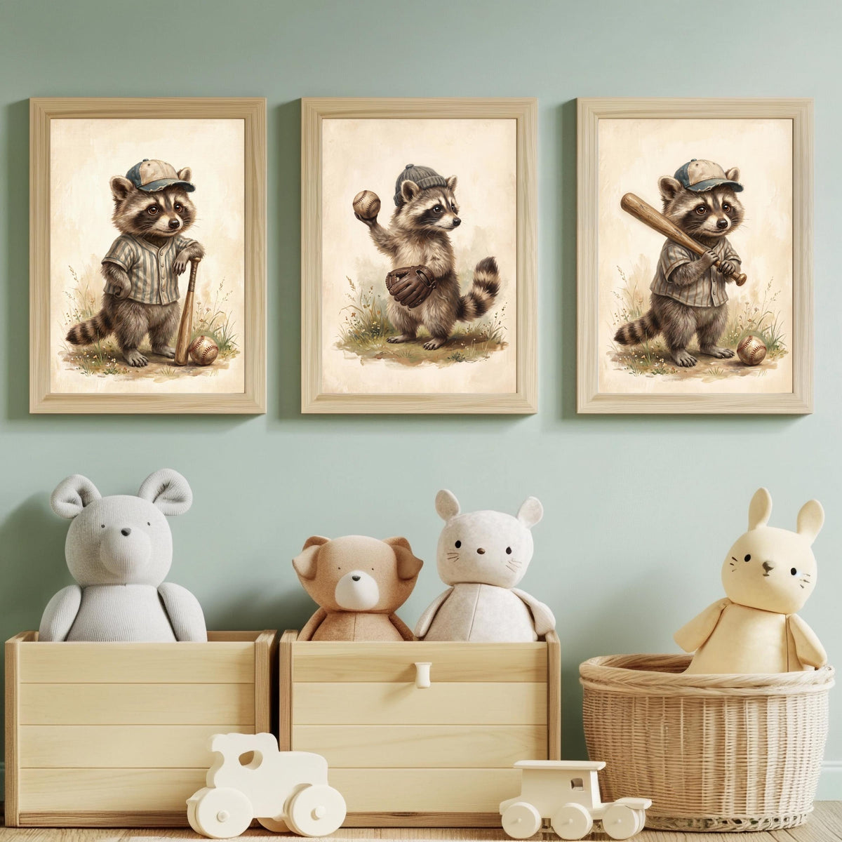 Waschbär Baseball Poster Set – Produktansicht 2