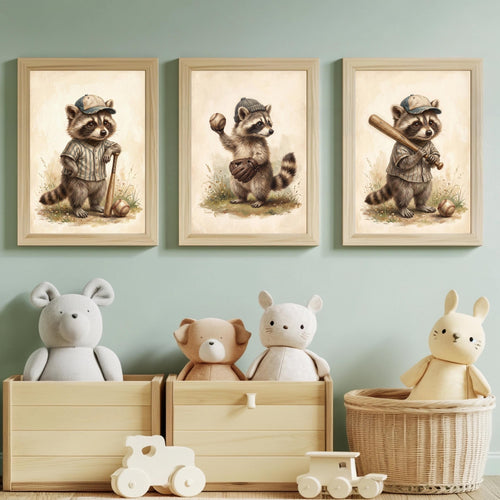 Waschbär Baseball Poster Set – Produktansicht 2