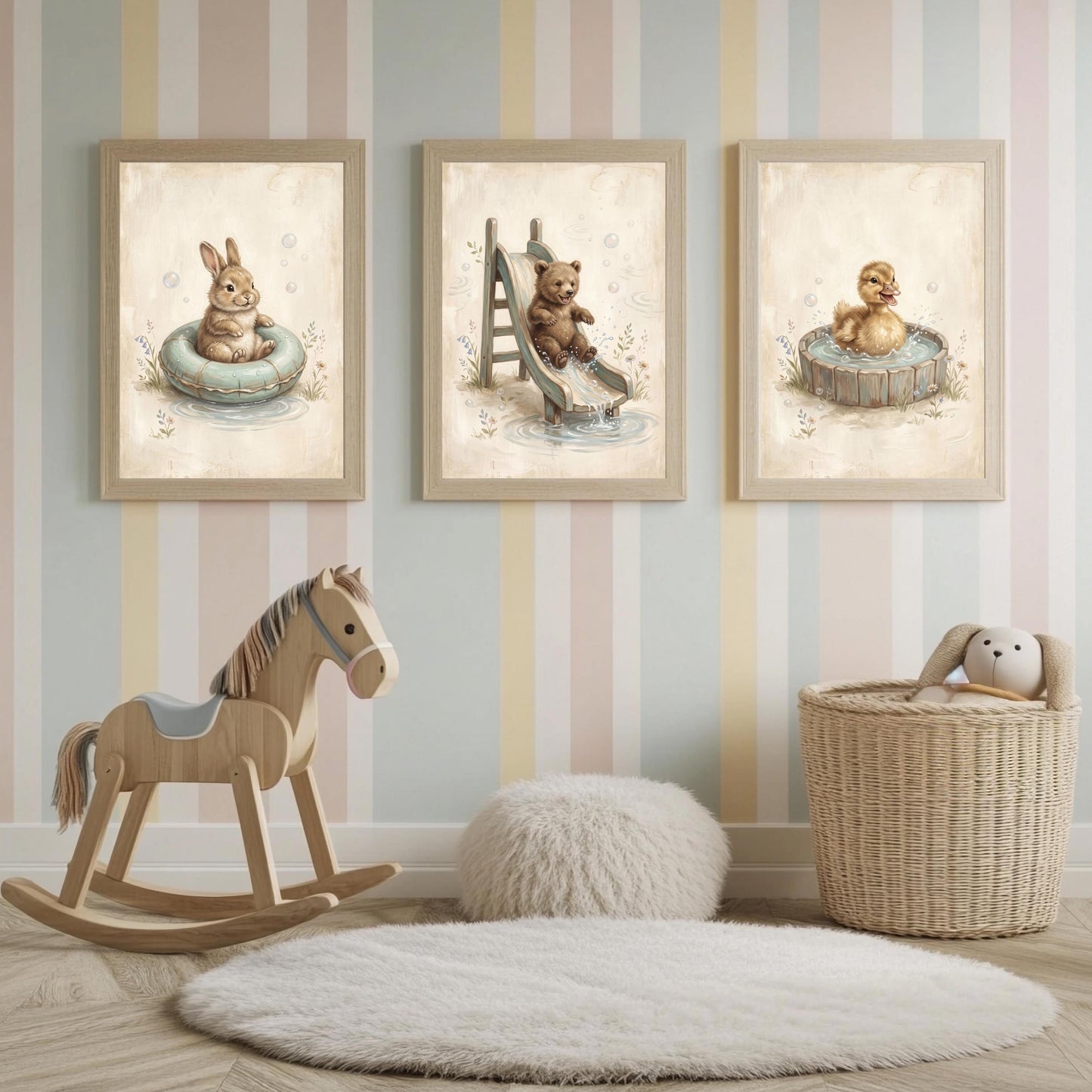 Kinderzimmer Poster Set 3er Wasser Tiere