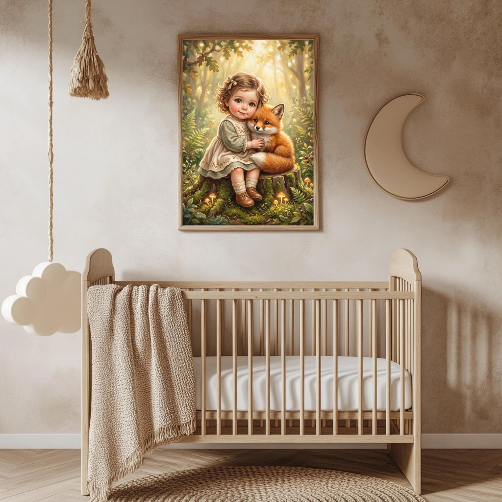 Mädchenzimmer Kind mit Fuchs Poster – Produktansicht 3