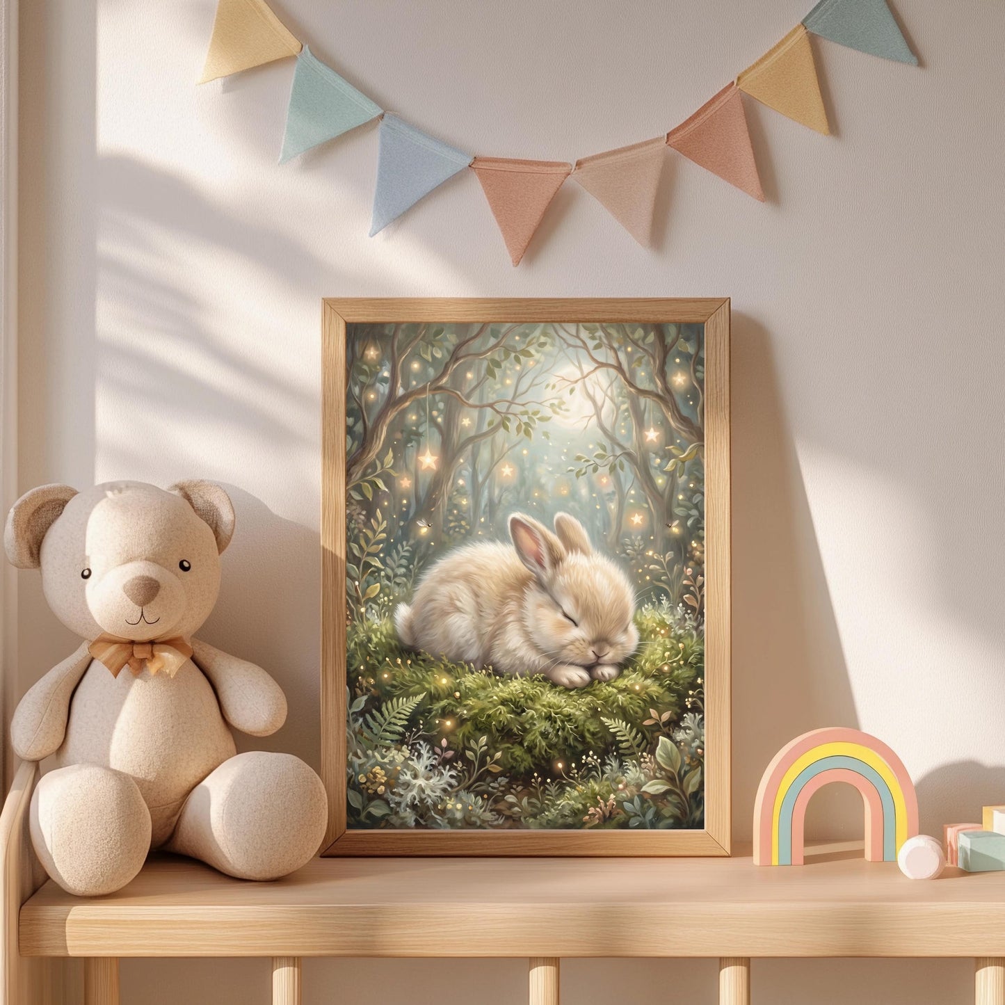Schlafender Hase Poster Kinderzimmer