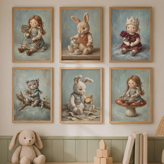Märchen Puppen Poster Set 6er Kinderzimmer