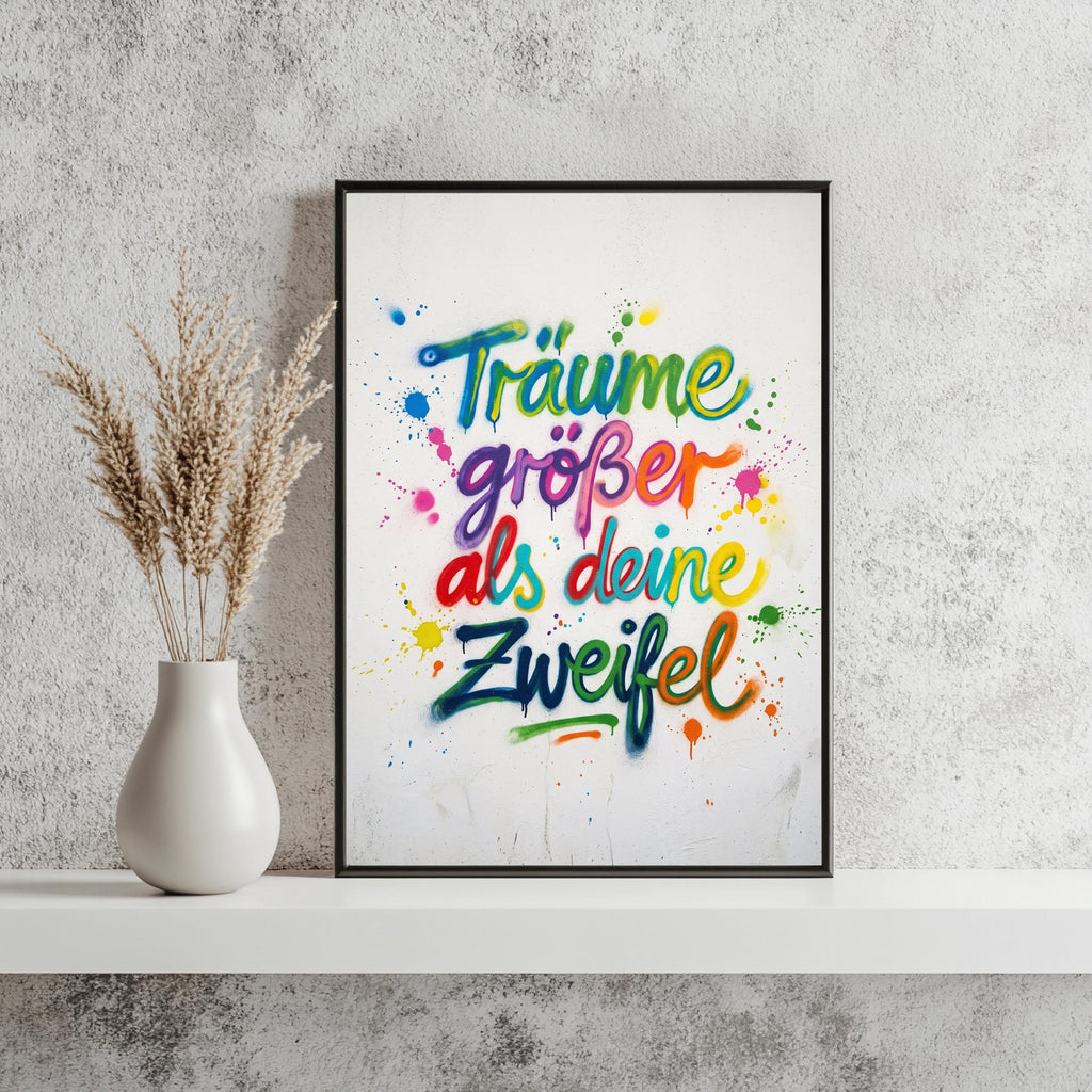 Träume Größer Graffiti Spruch Poster – Produktansicht 3