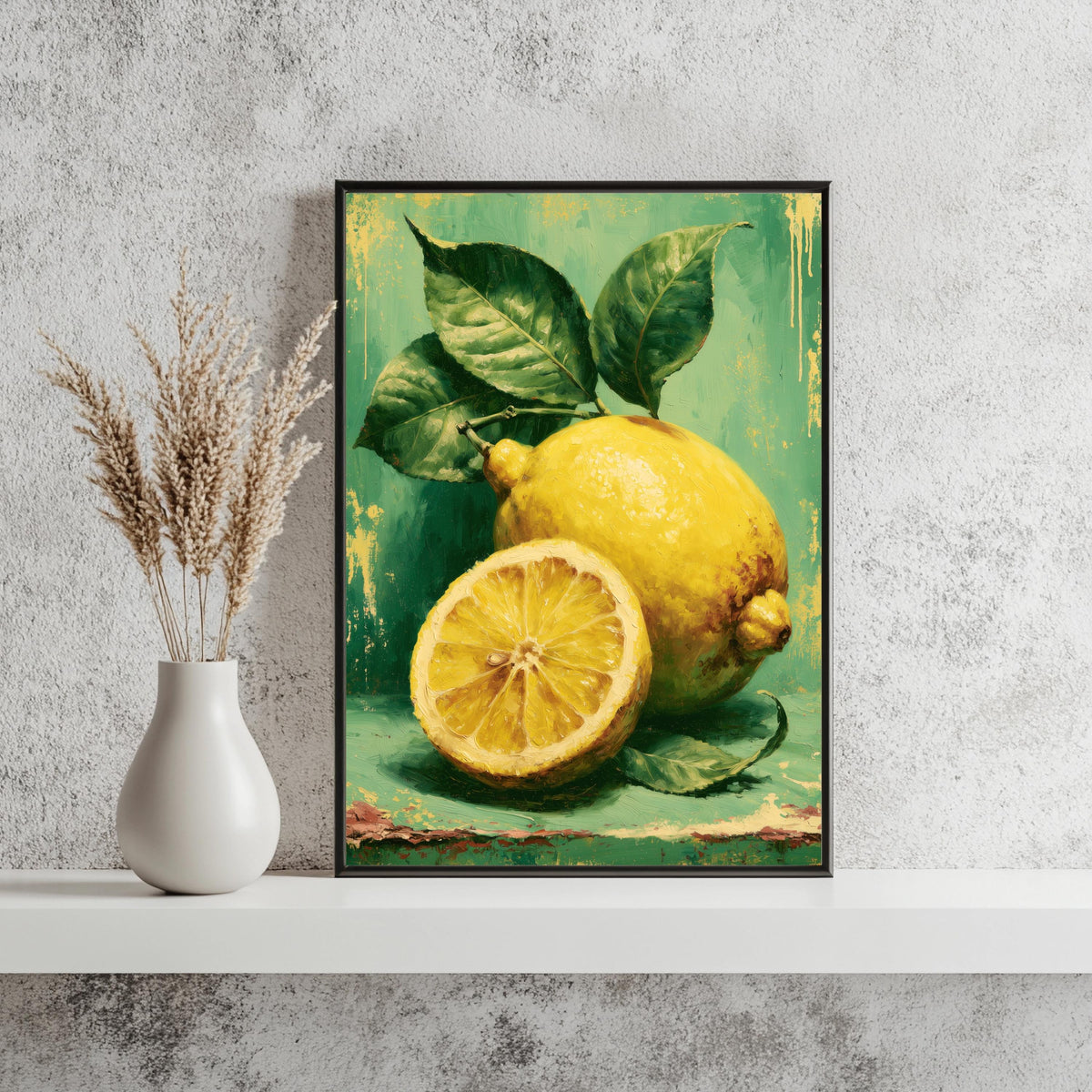 Zitrone Motiv Rustikal Poster – Produktansicht 3