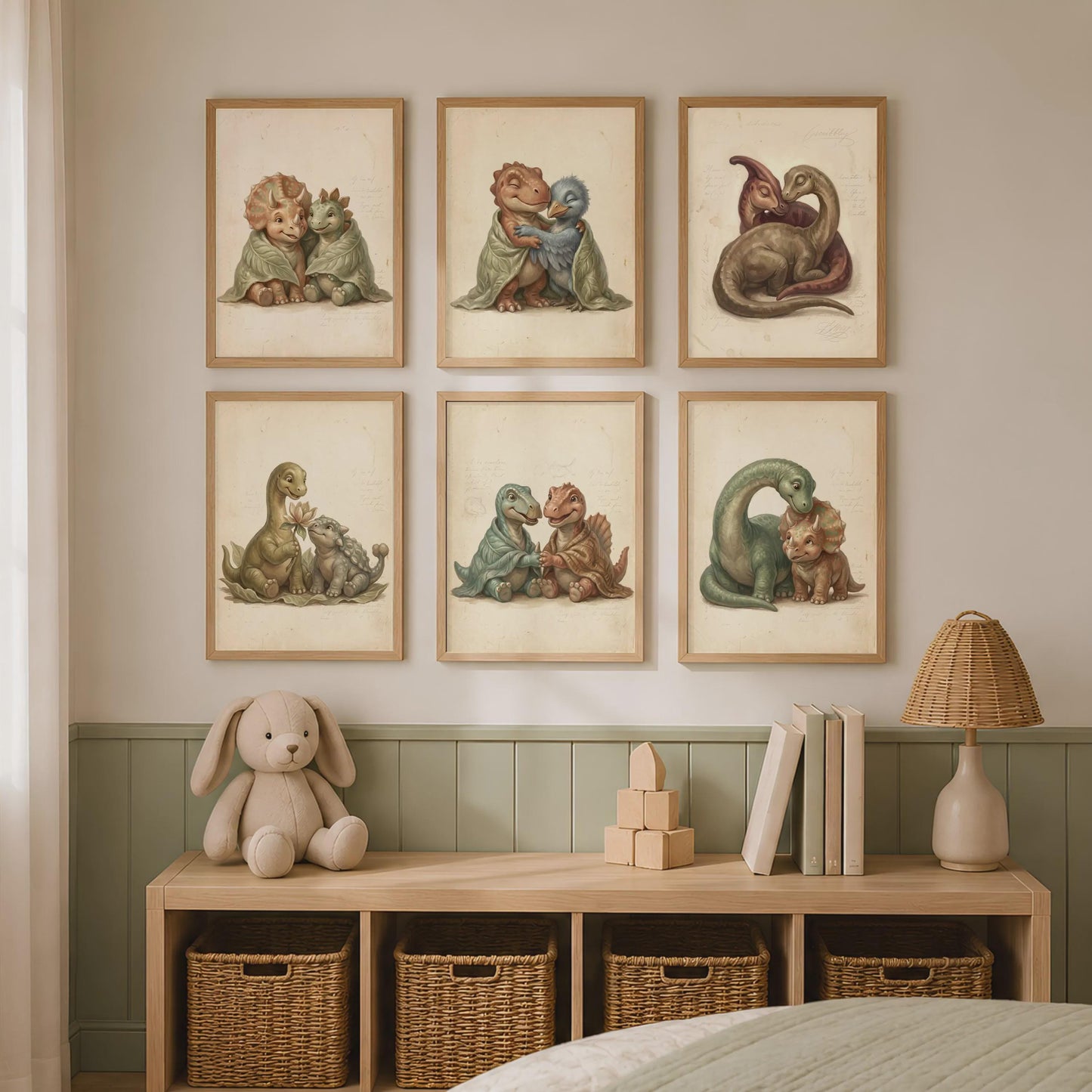 Dino Poster Set Kinderzimmer 6er
