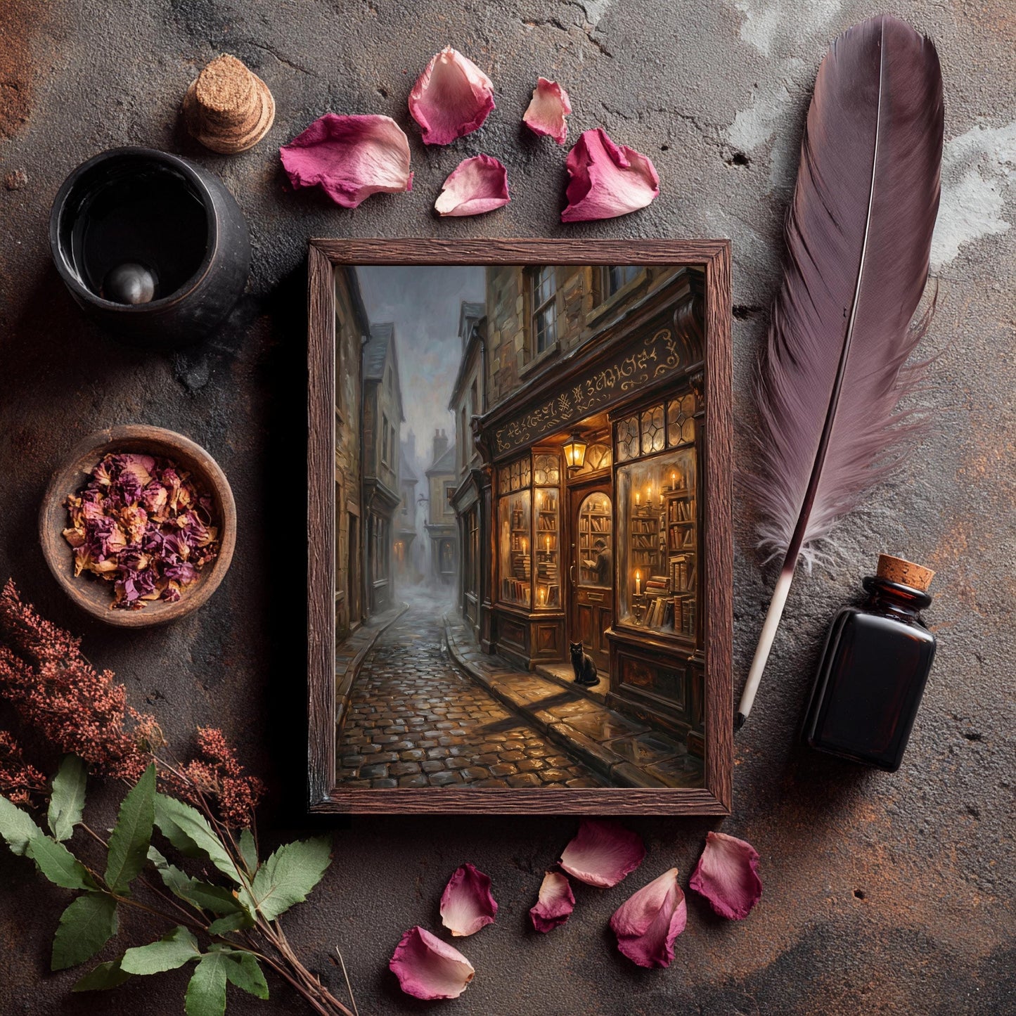 Antiquariat Poster Dark Academia Wandbild