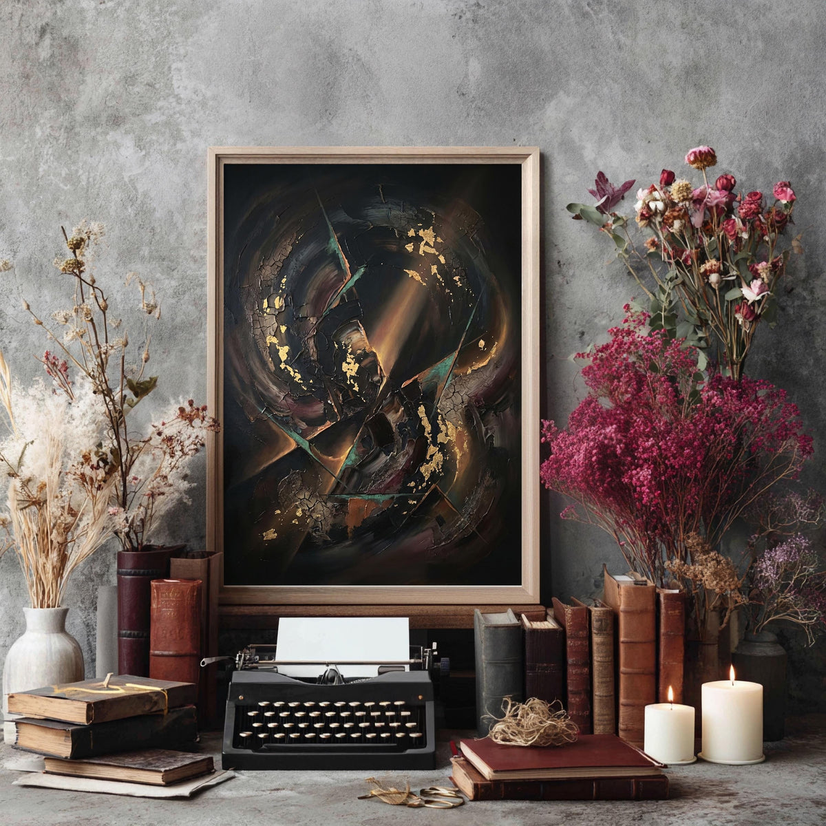 Abstrakter Goldkreis Poster – Produktansicht 2