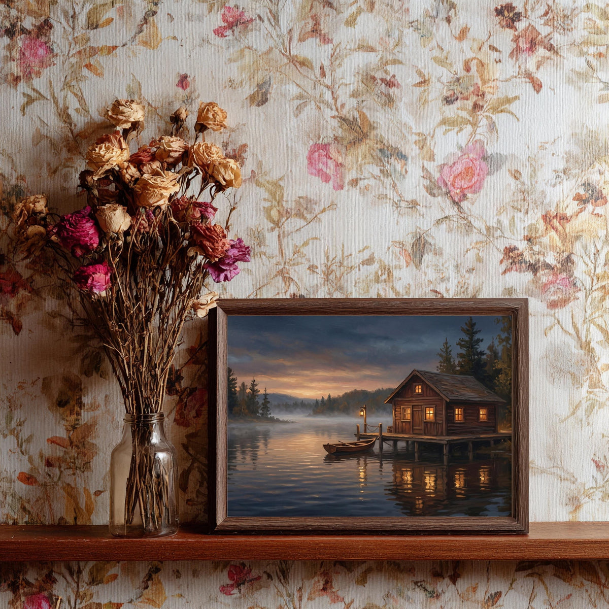Hütte am See Waldsee Poster – Produktansicht 5
