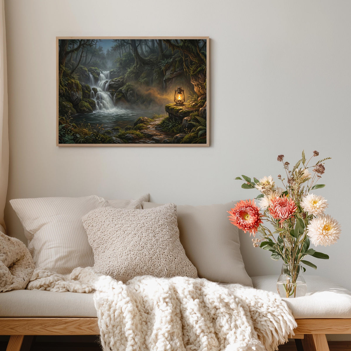 Wasserfall Wald Poster – Produktansicht 4