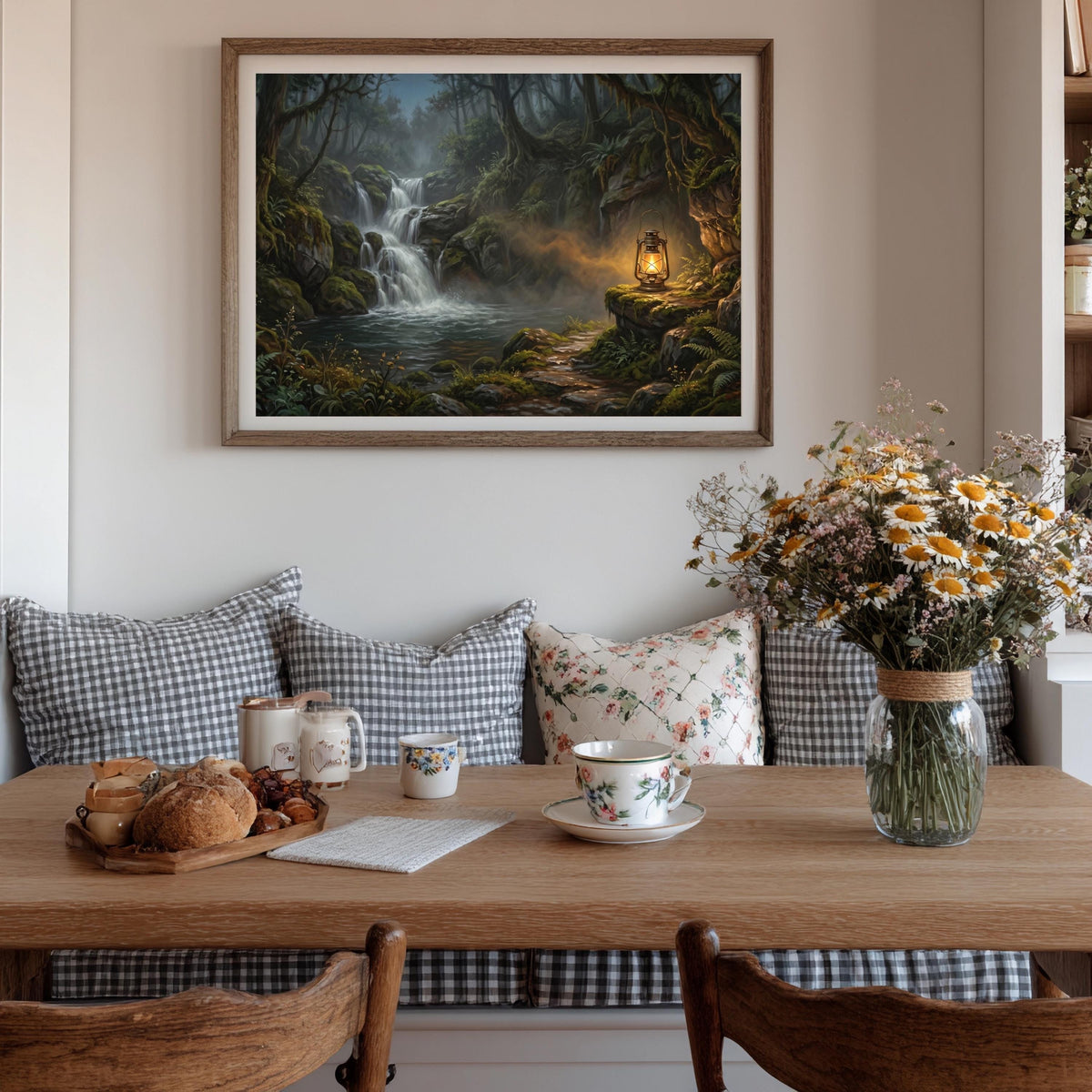 Wasserfall Wald Poster – Produktansicht 2