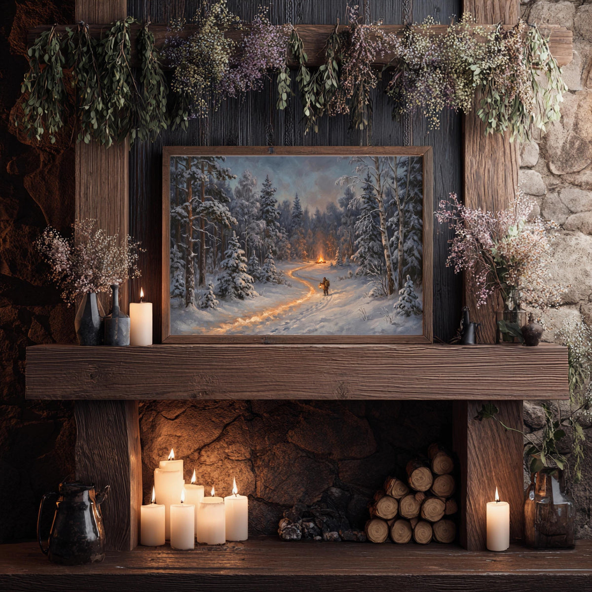 Winterwald Schneelandschaft Poster – Produktansicht 3
