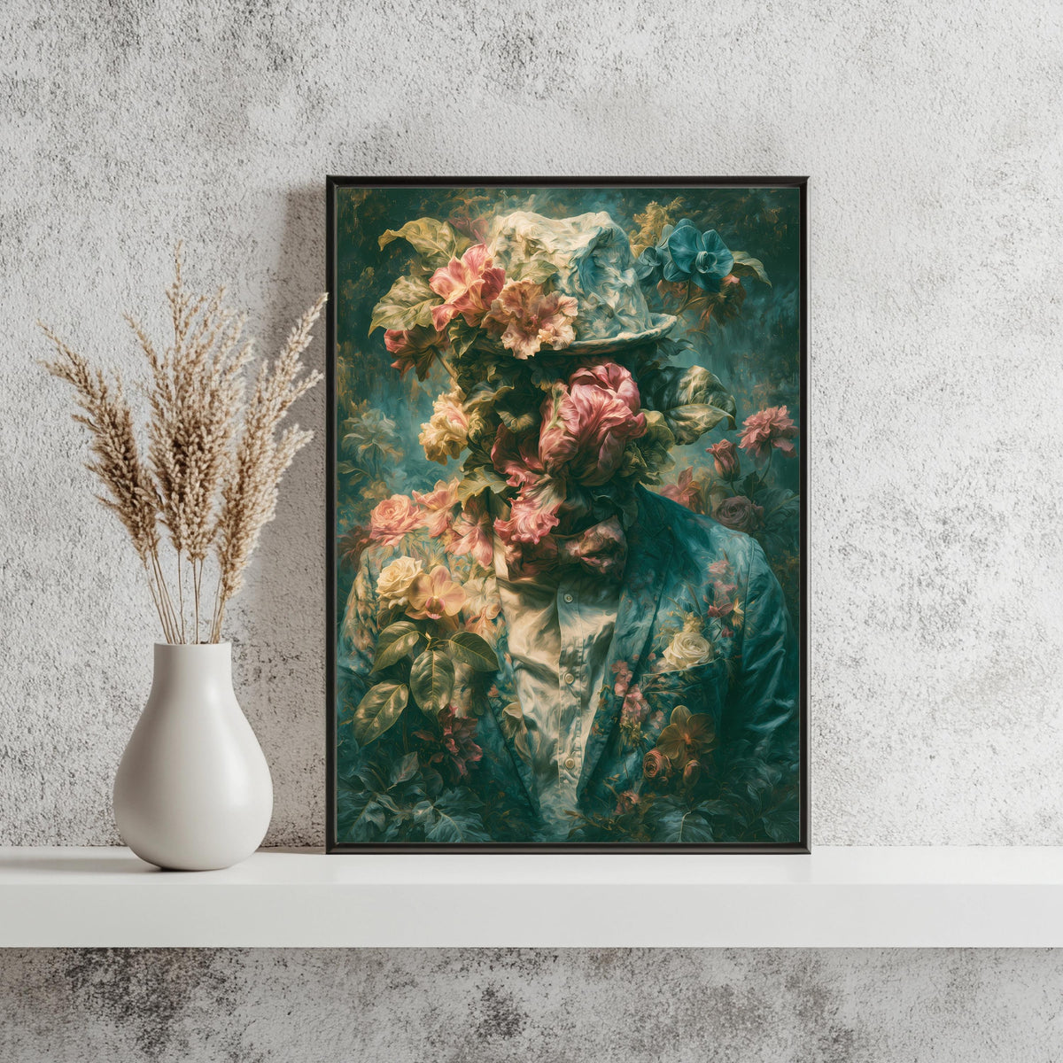 Surreales Portrait Blumen Poster – Produktansicht 3