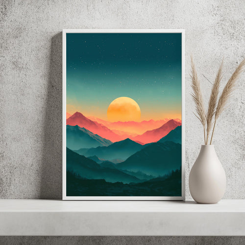 Berg Minimalistisch Poster Set – Produktansicht 2