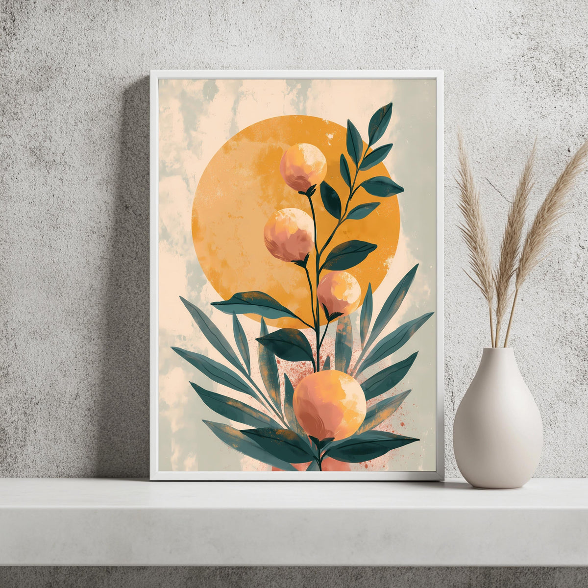 Zitrus Botanik Minimalistisch Boho Poster – Produktansicht 2