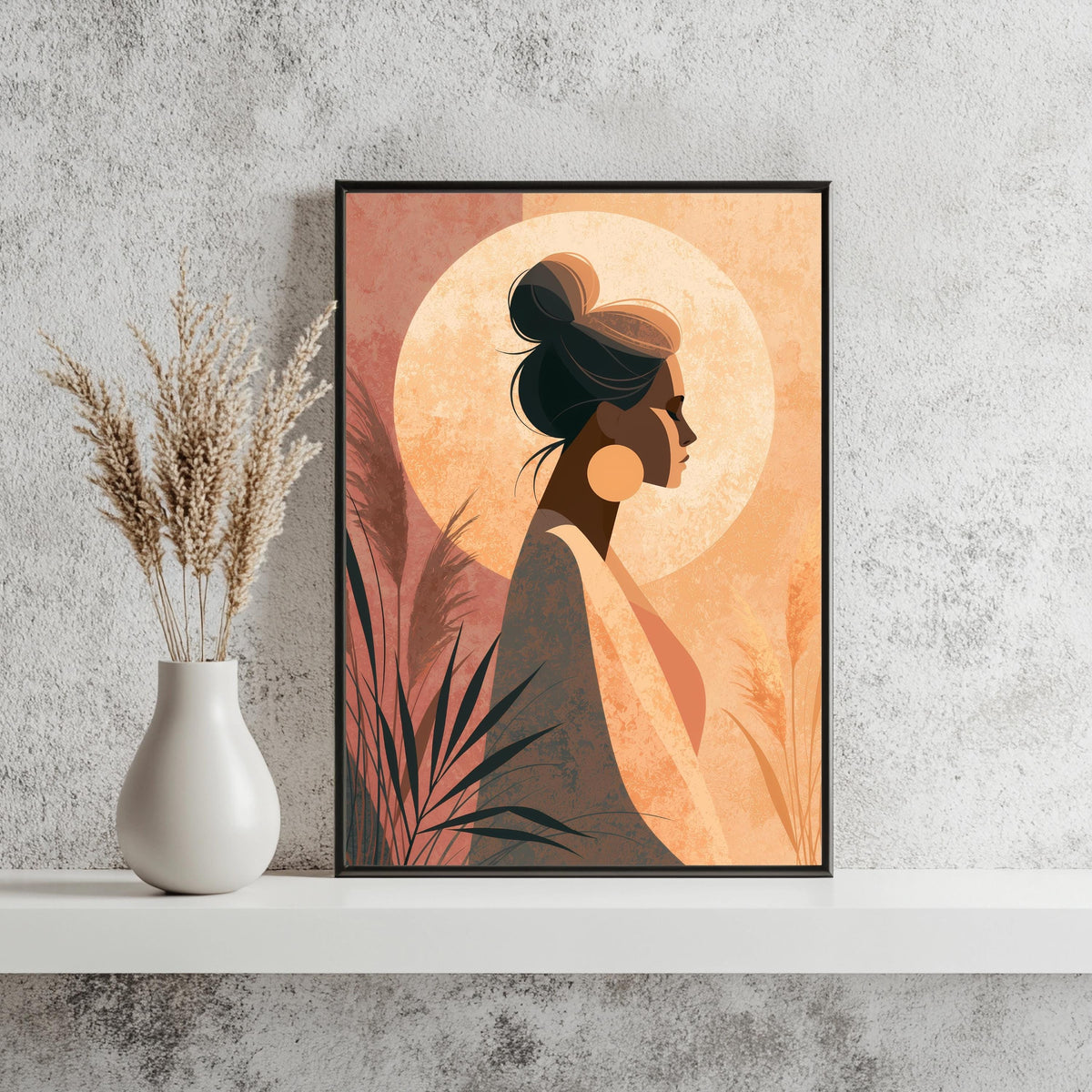 Frau Silhouette Minimalistisch Poster – Produktansicht 3