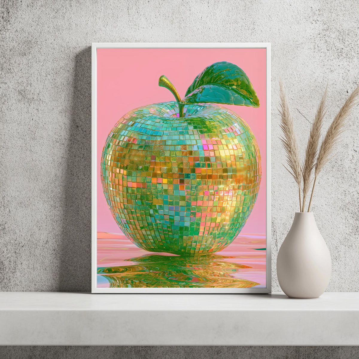 Discokugel Apfel Regenbogen Glitzer Poster – Produktansicht 2