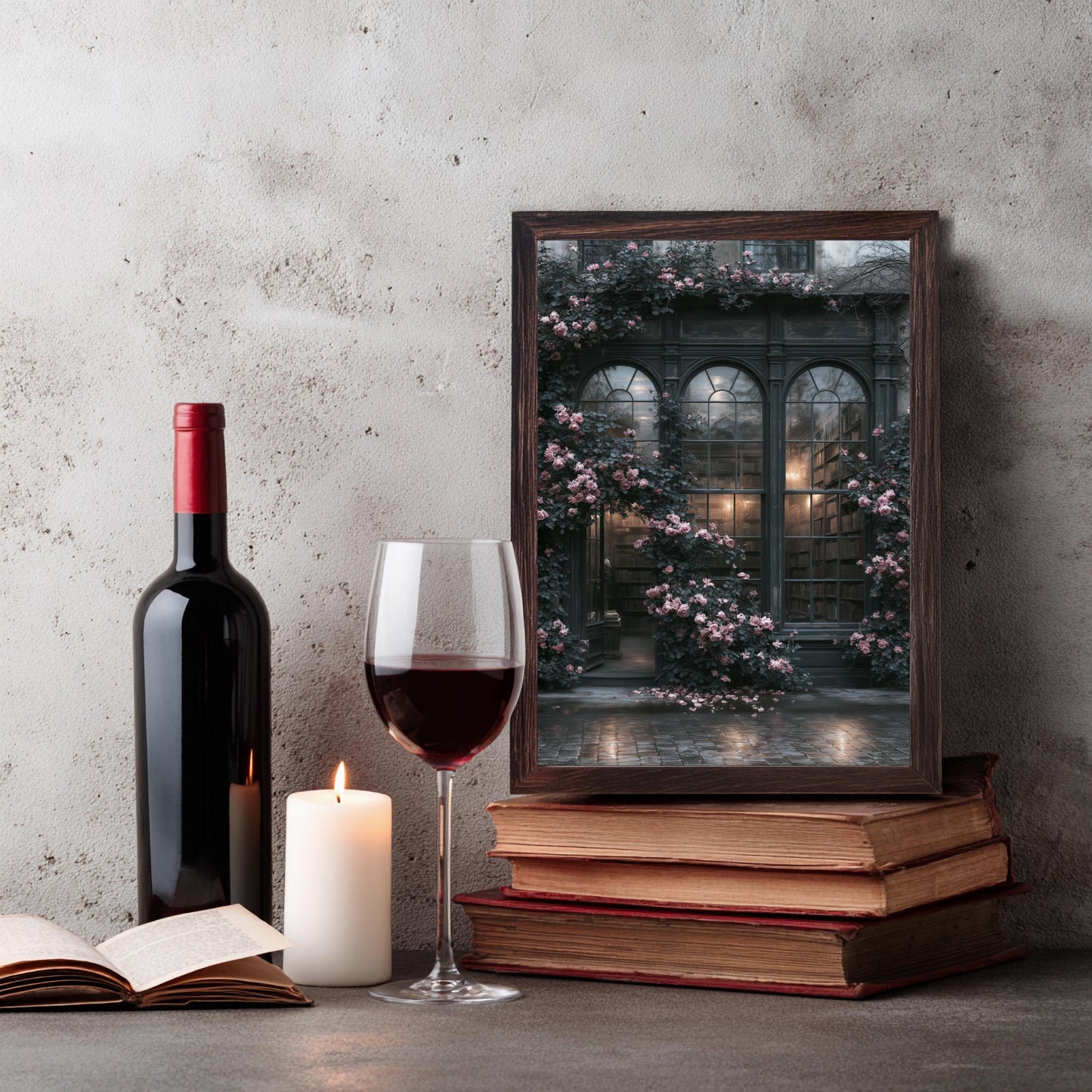 Dark Academia Bibliothek Poster, Gothic