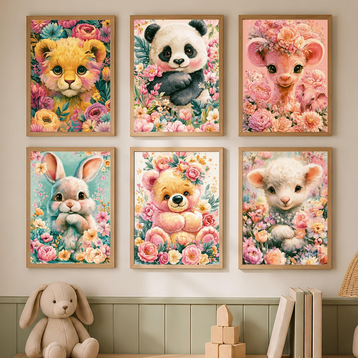 Tierbaby Blumen Wählbar Poster – Produktansicht 1