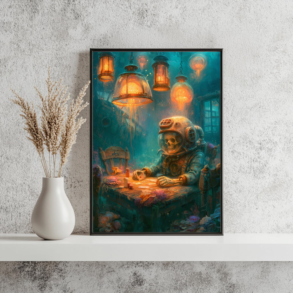 Tiefseetaucher Poker Surreal Poster – Produktansicht 3