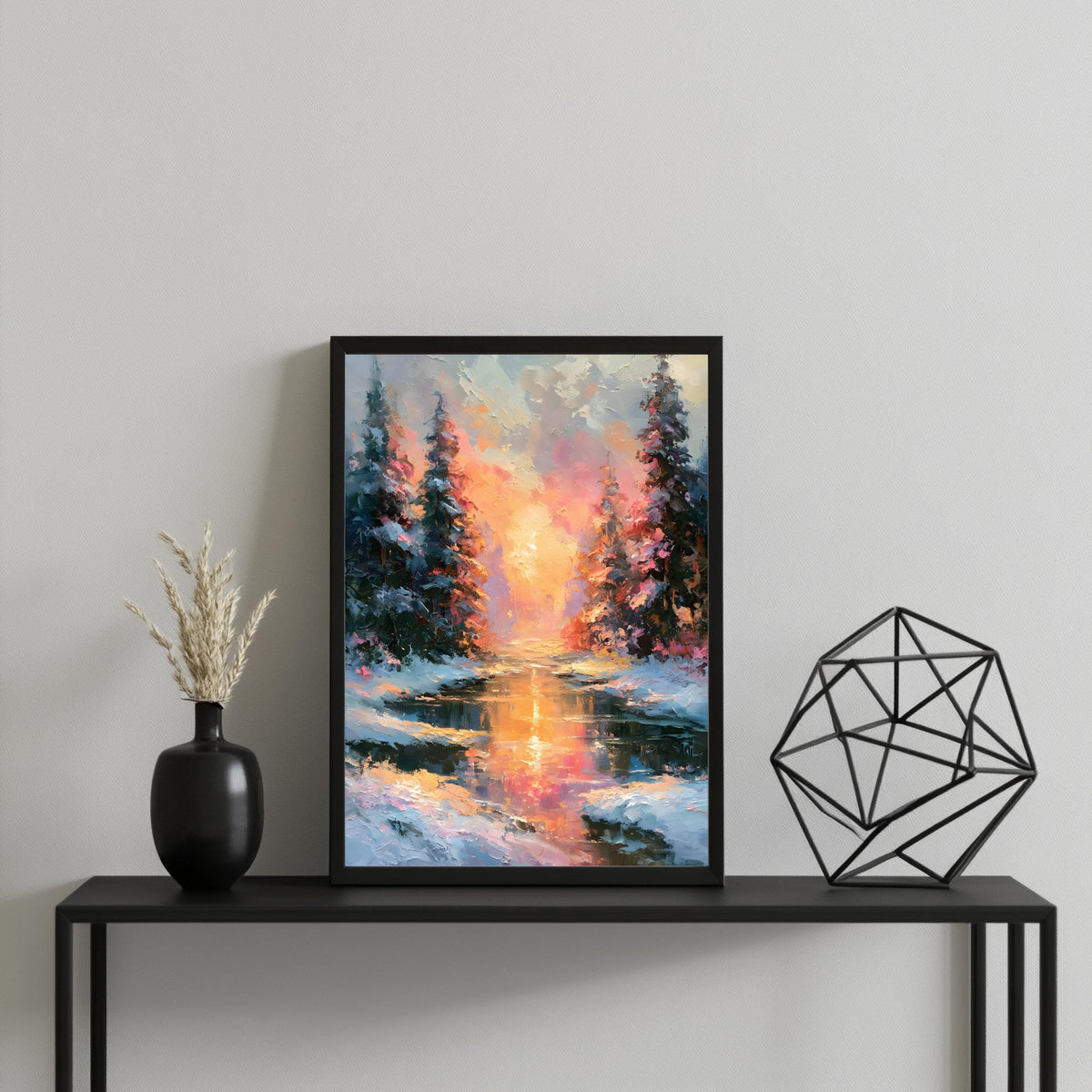 Winterwald Sonnenuntergang Poster – Produktansicht 3