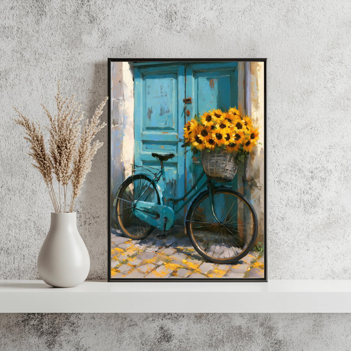 Fahrrad Sonnenblumen Mediterran Poster – Produktansicht 3