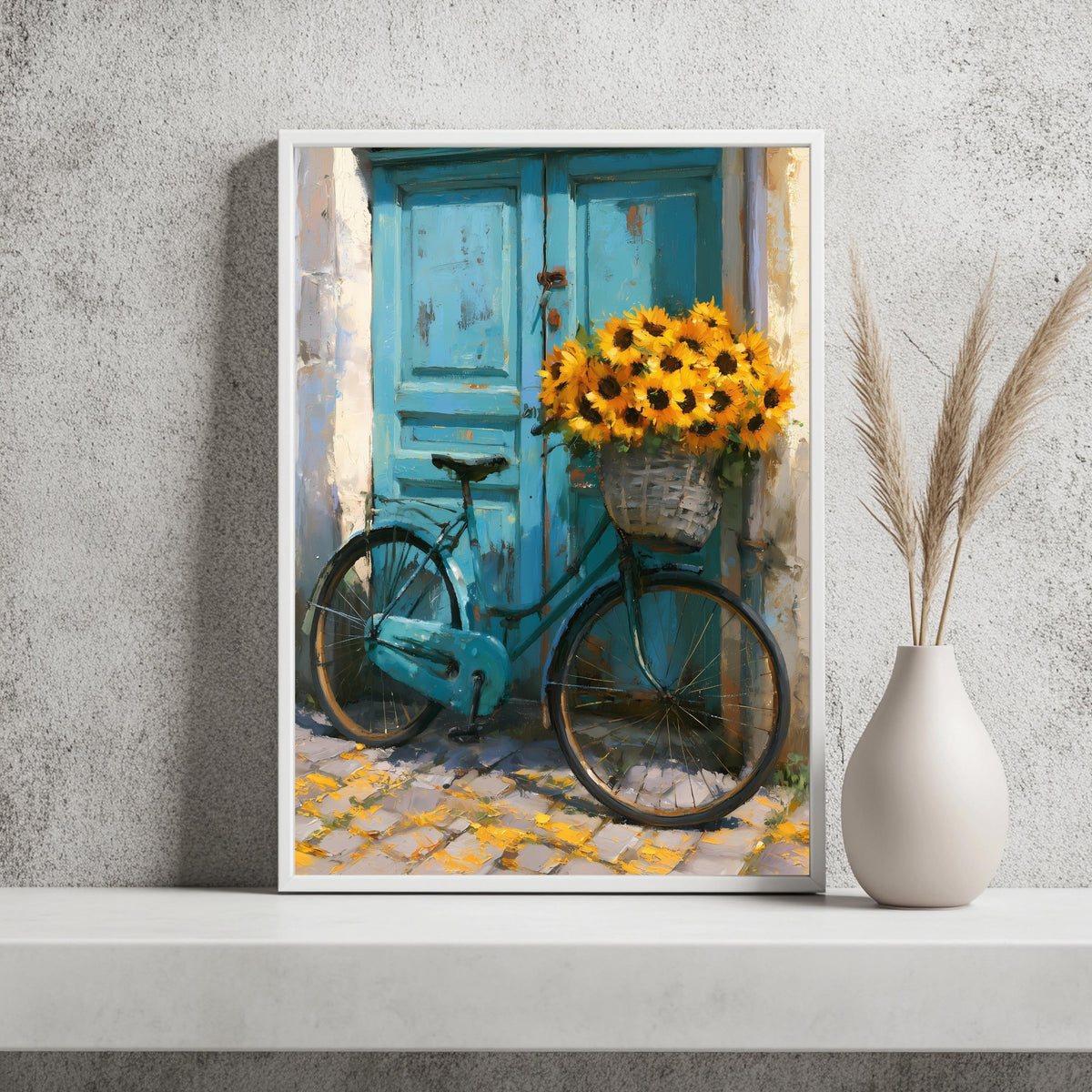 Fahrrad Sonnenblumen Mediterran Poster – Produktansicht 2