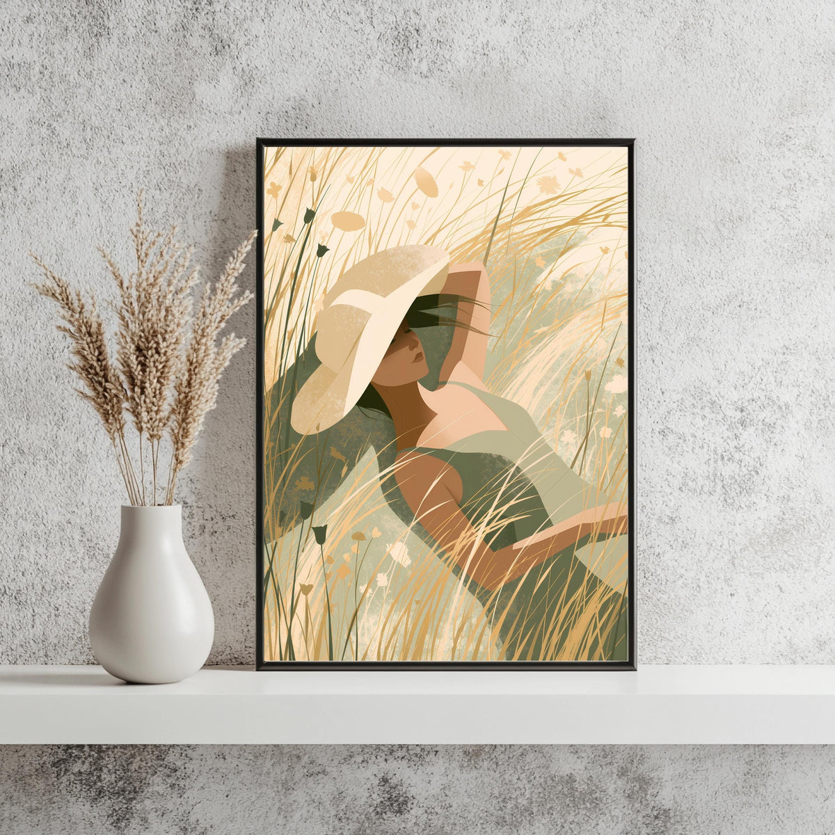 Frau Strohhut Minimalistisch Poster – Produktansicht 3