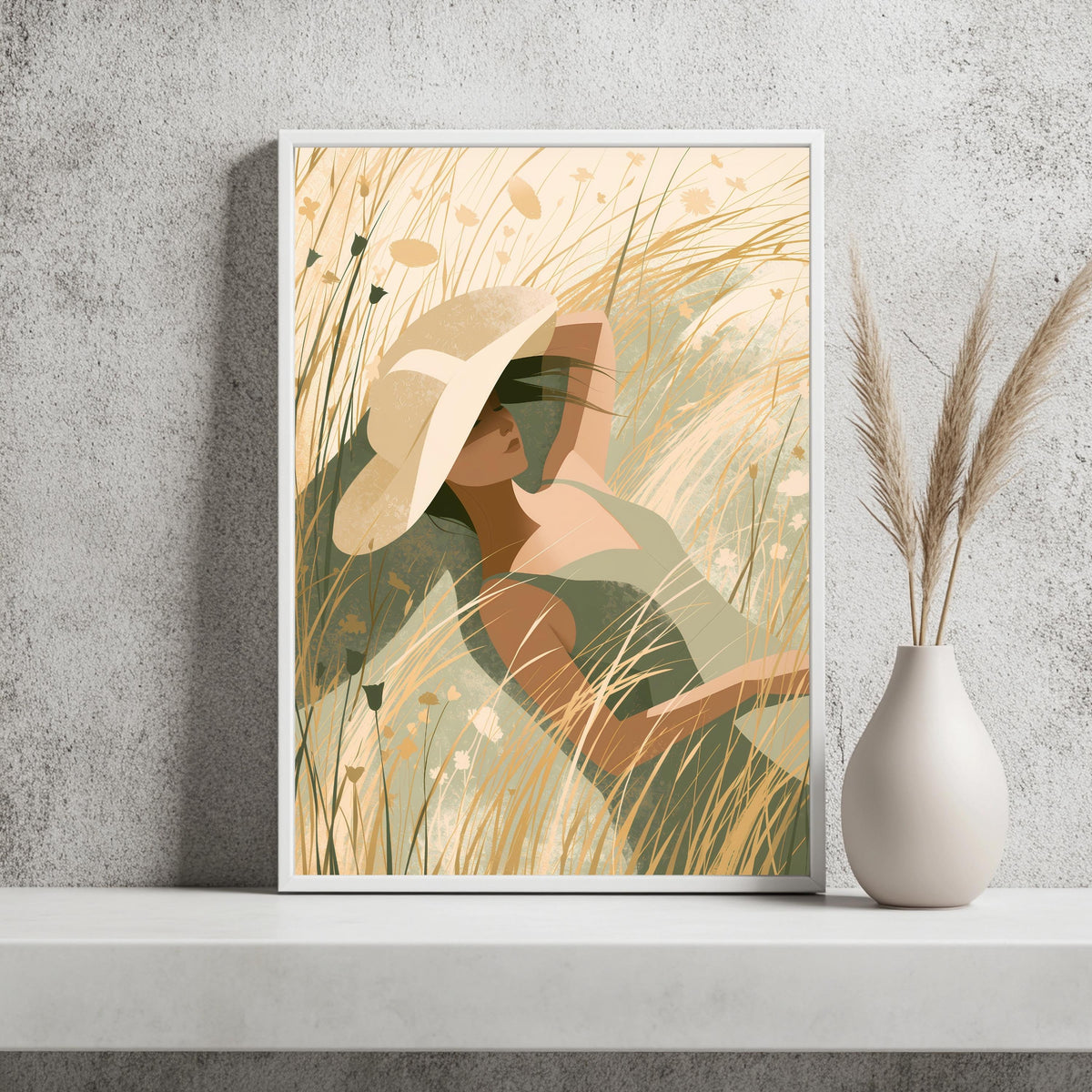 Frau Strohhut Minimalistisch Poster – Produktansicht 2