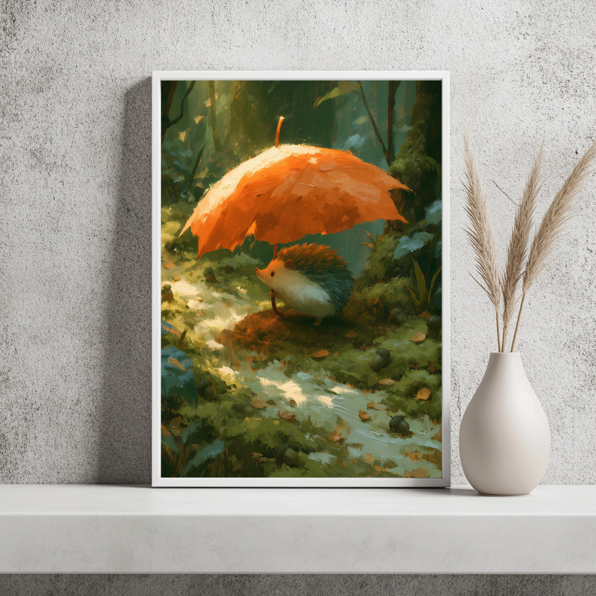 Igel Blatt Regenschirm Poster – Produktansicht 2