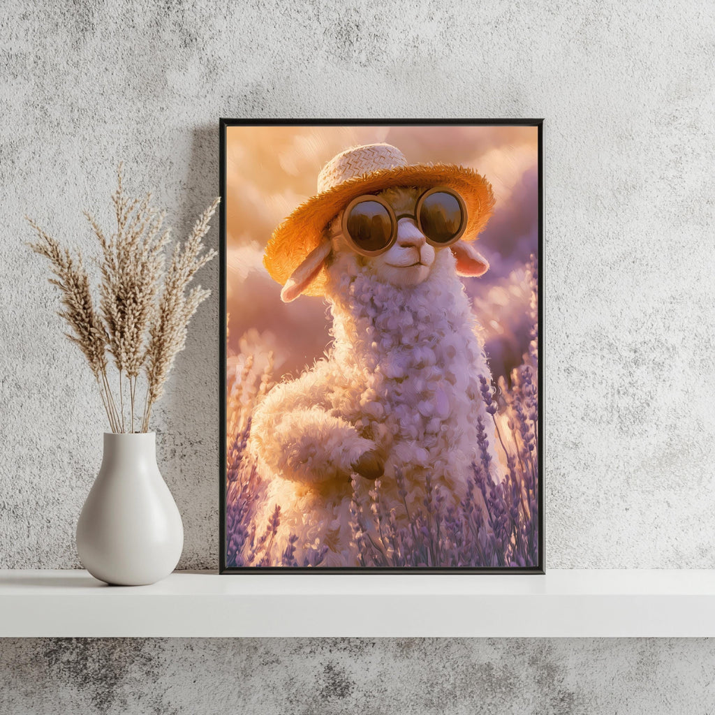 Alpaka Lavendel Sommer Poster – Produktansicht 3