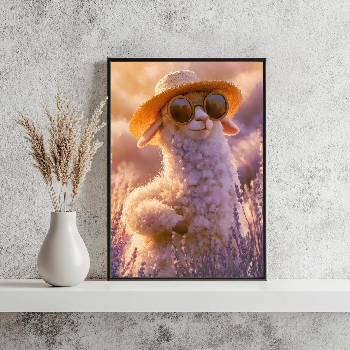 Alpaka Lavendel Sommer Poster – Produktansicht 3