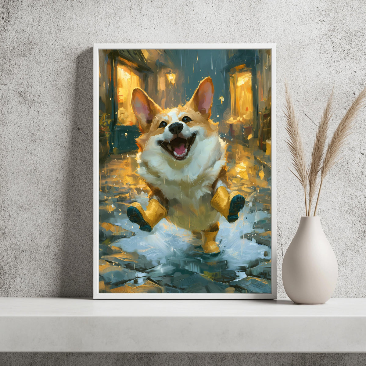 Corgi Regen Bunt Poster – Produktansicht 2